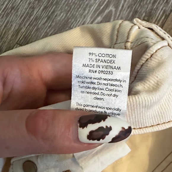 PACSUN | Stretch Mom High Rise Cream Denim Straight Leg Pants - Picture 6 of 16